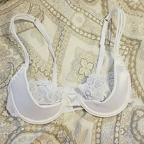 NWOT ASOS White Lace Half Cup Bra 32B