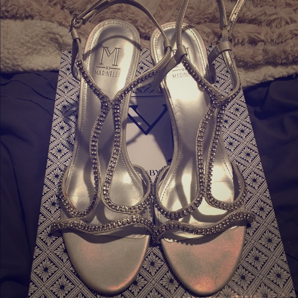 Crystal strap kitten heels