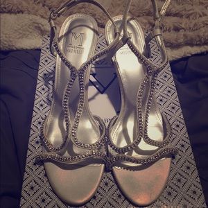 Crystal strap kitten heels