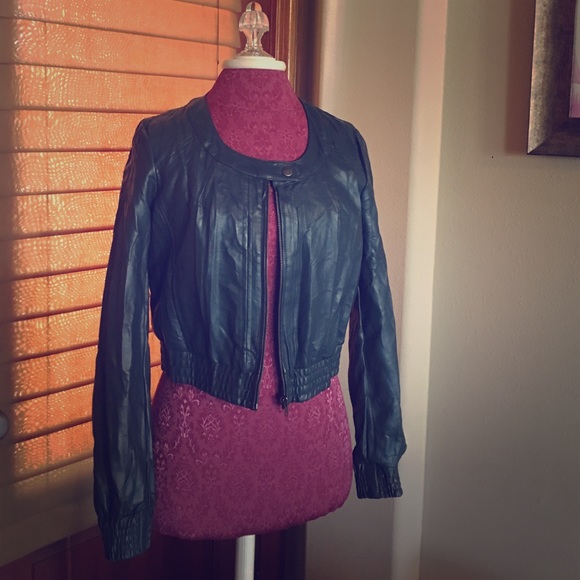 Teal leather jacket