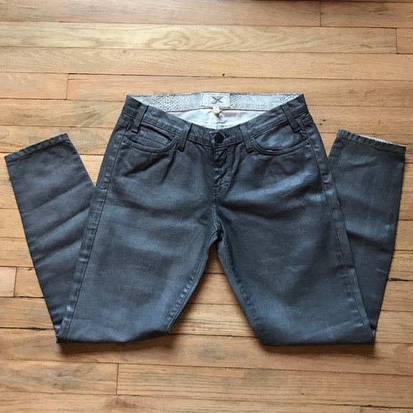 Grey Current/Elliot coated skinny jeans