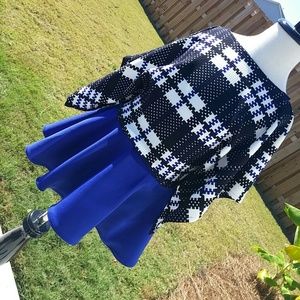 Poncho shirt with knit circle skirt