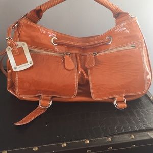 Genuine leather orange purse