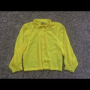 Bright yellow Charlotte Russe long sleeve crop top