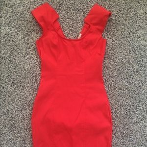 Bright red body con Charlotte Russe dress