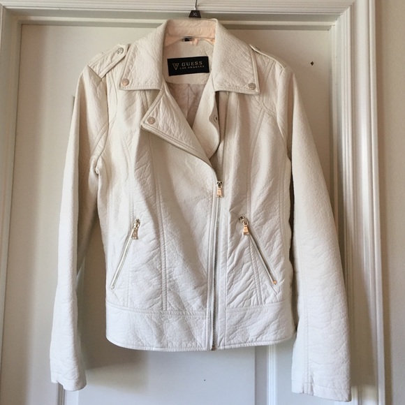 Guess Cream Faux Leather Jacket