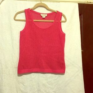 St John Marie Gray Pink Santana Knit Tank Top P