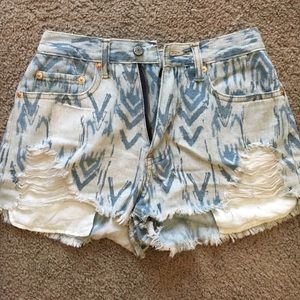 High waist jean shorts