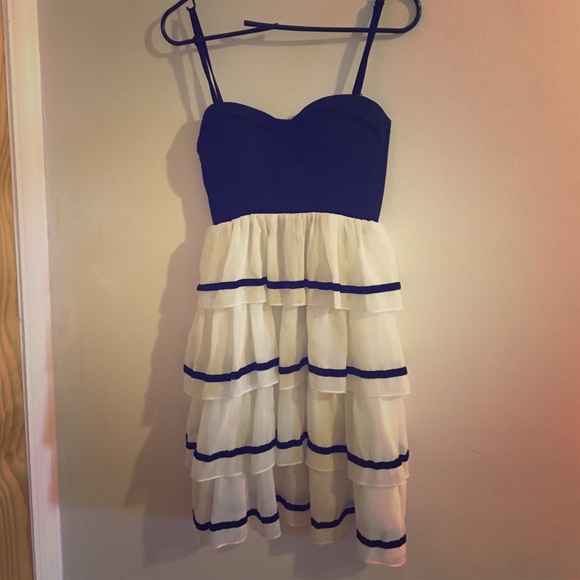 Black and white chiffon party and cocktail dress