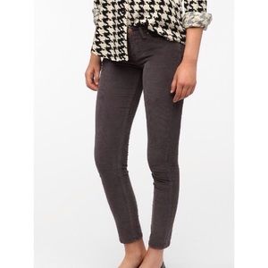 BDG grey corduroy mid-rise cigarette ankle pants