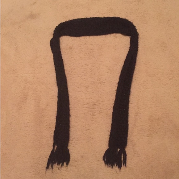 Long Black Knit Scarf.