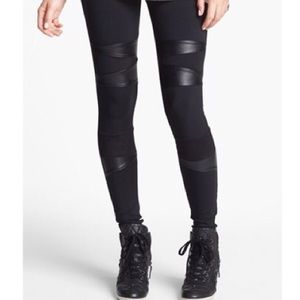 Rubbish Faux Leather & Suede Inset Legging - Sz. M