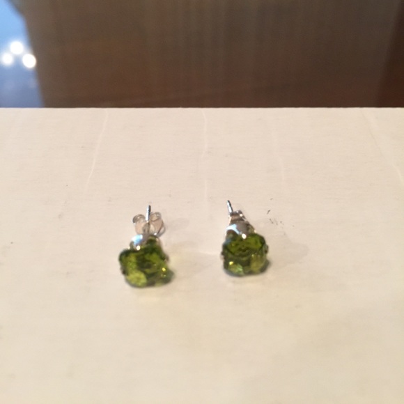 Peridot Asscher Cut Stud Earrings 2.0 ctw - Picture 3 of 6