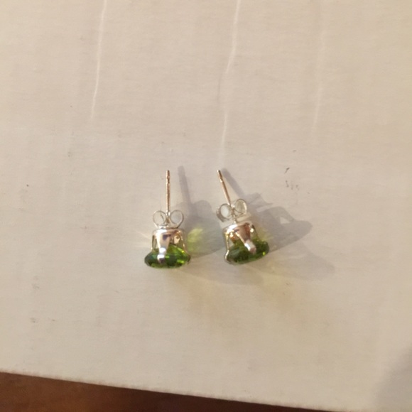 Peridot Asscher Cut Stud Earrings 2.0 ctw - Picture 4 of 6
