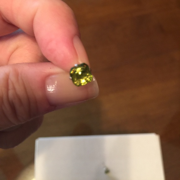 Peridot Asscher Cut Stud Earrings 2.0 ctw - Picture 5 of 6