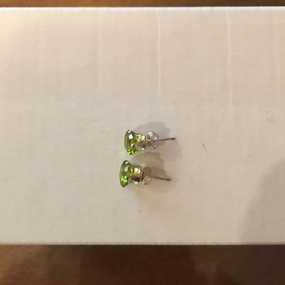 Peridot Asscher Cut Stud Earrings 2.0 ctw - Picture 6 of 6