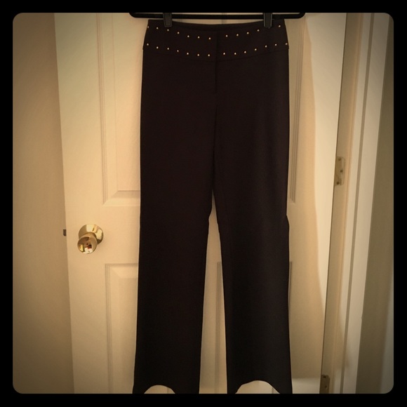 Cache chocolate brown pant with gold studs