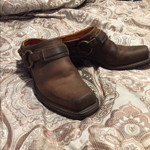 Frye harness mules