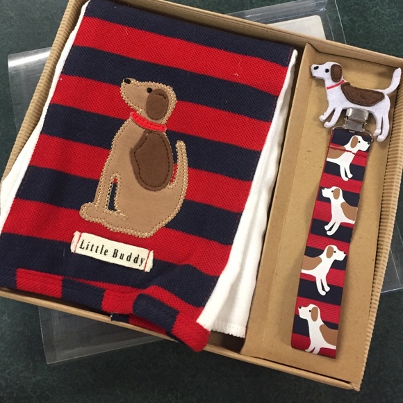 MudPie "Little Buddy" Burp Rag and Pacifier Holder