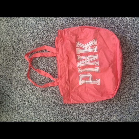 Coral PINK medium size bag with zipper!