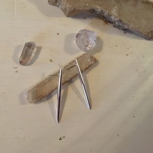 Sterling silver spike earing pair