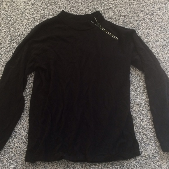 Black sweater with gem detailed zipper