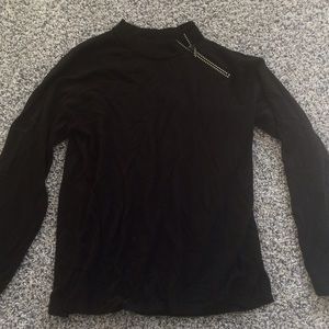 Black sweater with gem detailed zipper