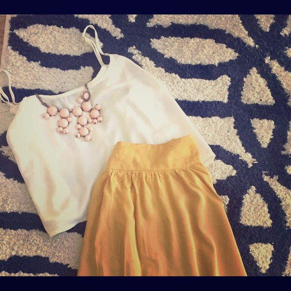 🎈SALE🎈Yellow Flowy Midi Skirt