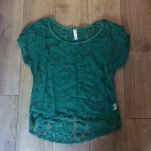 Xhilaration green lace top