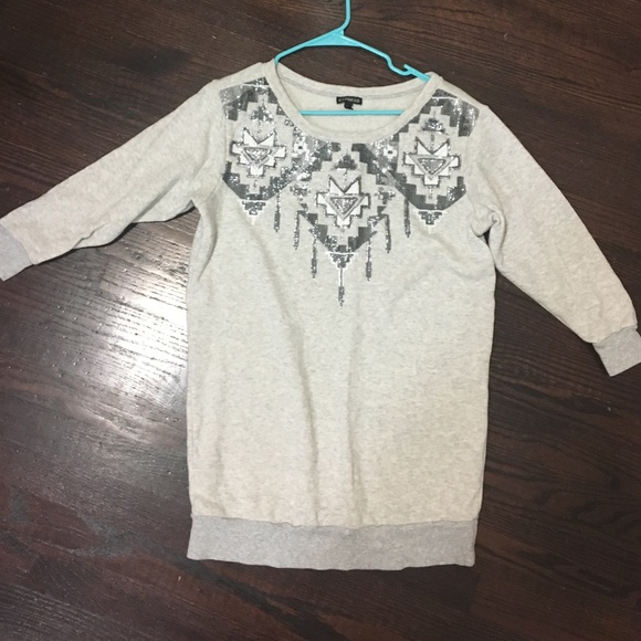 Sequin sweatshirt tunic from express