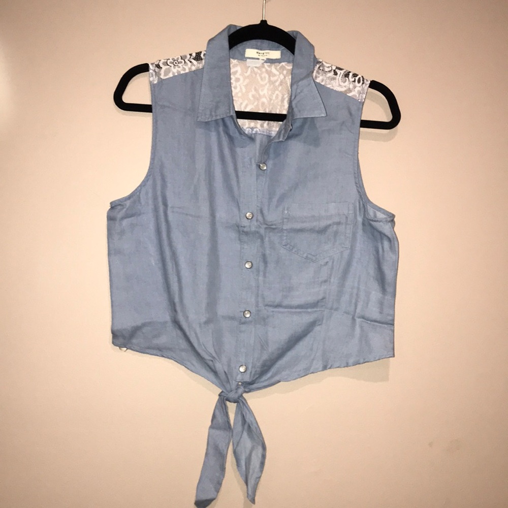 NWOT Denim Crop Top