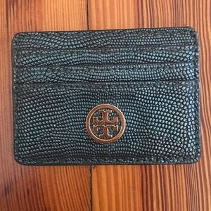 Authentic Tory Burch Metallic Cardholder