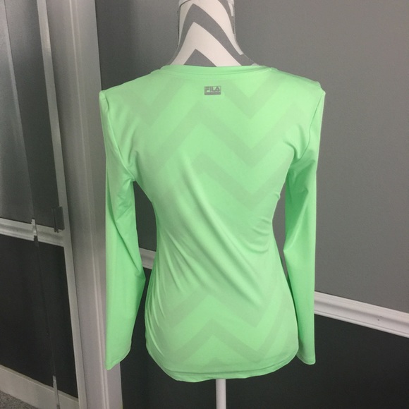 Fila v neck long sleeve top mint green - Picture 3 of 4