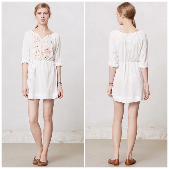Anthropologie Tops - Anthropologie Mermaid Embroidered Tunic