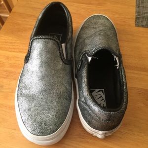 Silver Slip On Vans