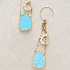 New Anthropologie Ciel Drop Turquoise Earrings