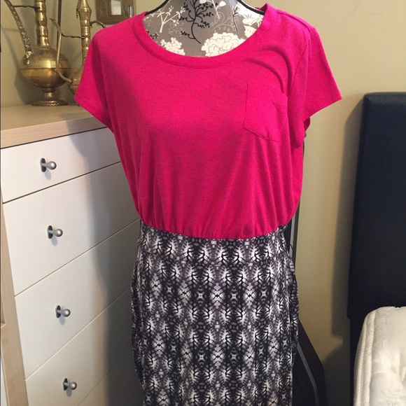Pink and pattern tshirt dress