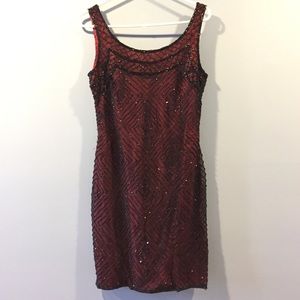 Black and Red Beaded Dress