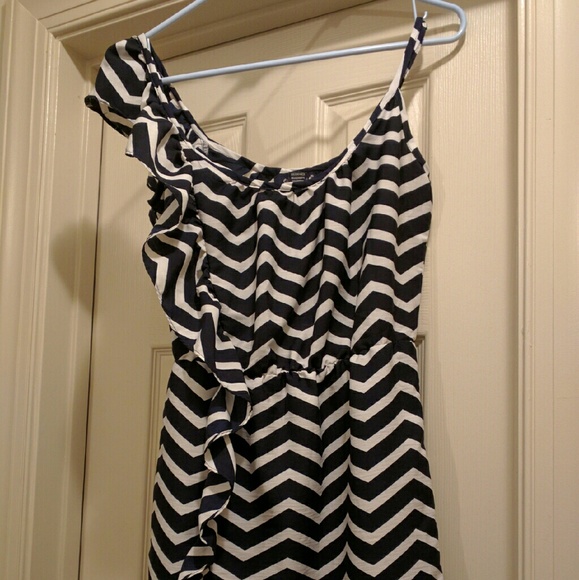 Navy blue chevron dress