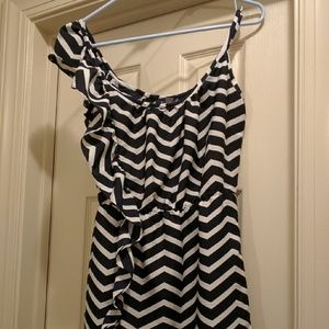 Navy blue chevron dress