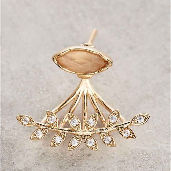 New Anthropologie Almond Leaf Earrings