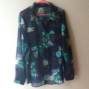 Old Navy Floral Chiffon Blouse
