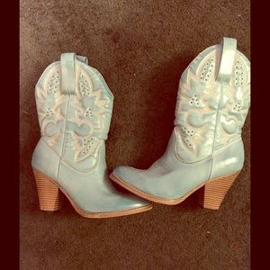 Turquoise cowboy boots
