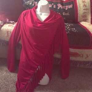 Fringe, Dark Red Cardigan