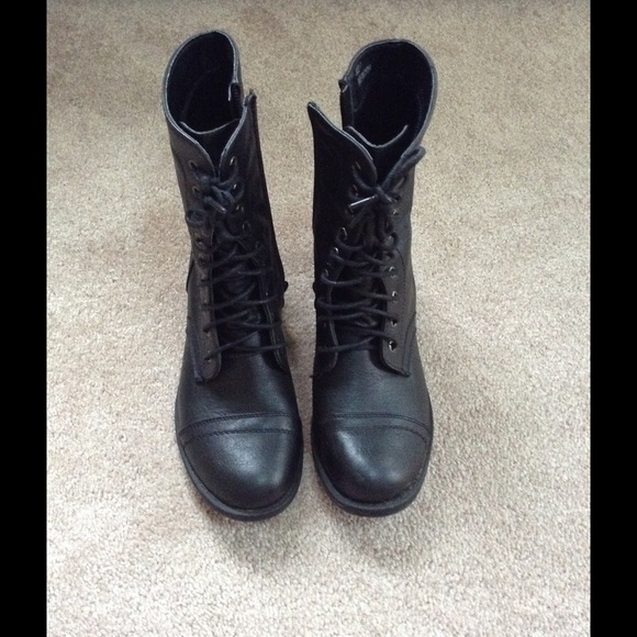 Black combat boots