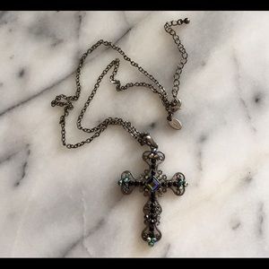 Lia Sofia rhinestone statement cross necklace