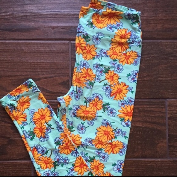 Lularoe Daisy floral print leggings OS