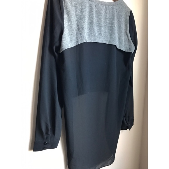 Kiwi Tucker unique layered sweater / chiffon Top - Picture 3 of 4