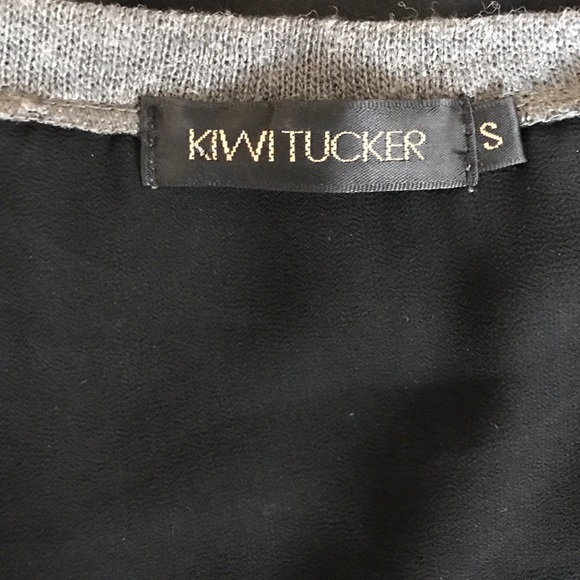 Kiwi Tucker unique layered sweater / chiffon Top - Picture 4 of 4