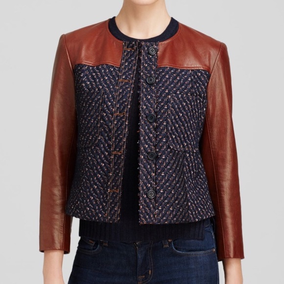 Tieron Heighten Genuine Leather Trimmed Tweed